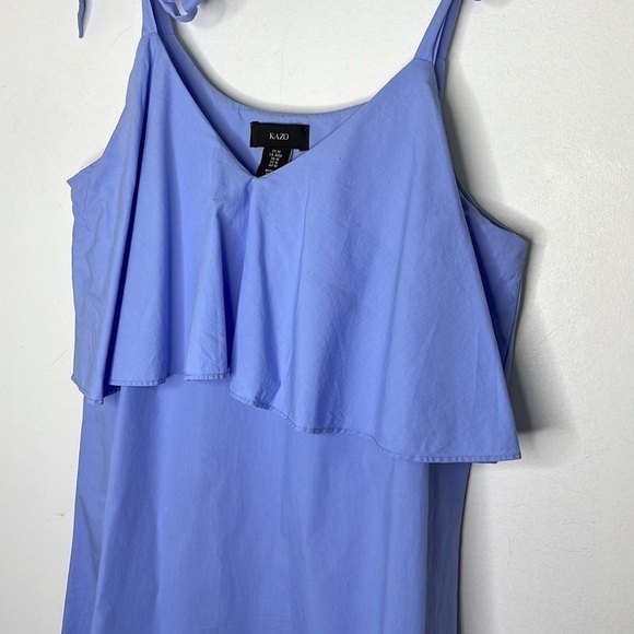 Blue Sleeveless Ruffle Dress - Picture 3 of 8